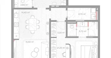 1 room apartment in Moscow, Russia