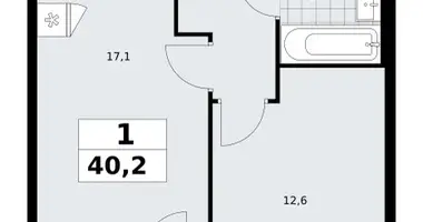 Apartamento 1 habitación en Troitsk, Rusia