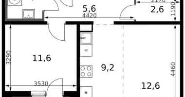 2 room apartment in Leninsky District, Russia