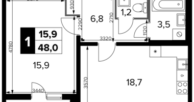 1 room apartment in Leninsky District, Russia