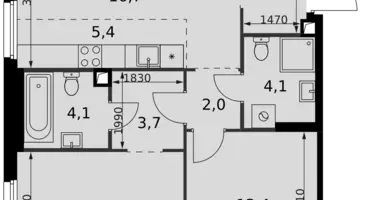 Wohnung 3 zimmer in Moskau, Russland