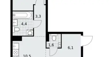 3 room apartment in Kommunarka, Russia