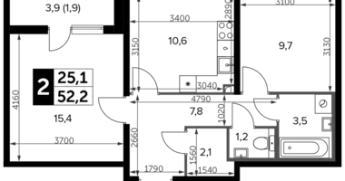 Apartamento 2 habitaciones en Leninsky District, Rusia