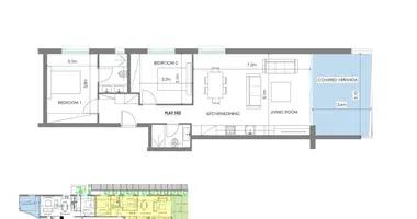 Mieszkanie 2 pokoi w Nikozja, Cypr