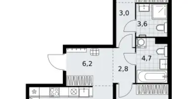 Квартира 2 комнаты в район Коммунарка, Россия