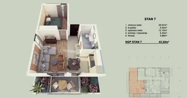 Wohnung 1 Schlafzimmer in Dobrota, Montenegro