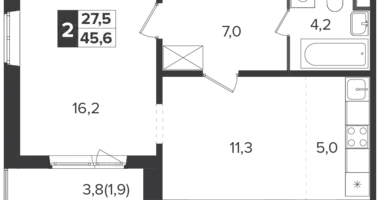 Apartamento 2 habitaciones en Leninsky District, Rusia