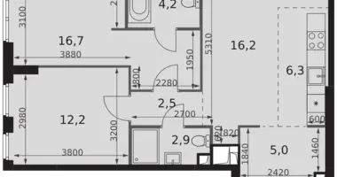 Wohnung 3 zimmer in Moskau, Russland