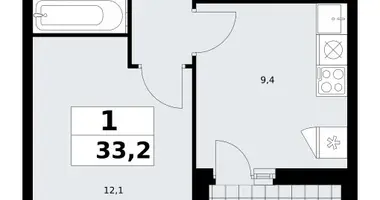 1 room apartment in Kommunarka, Russia