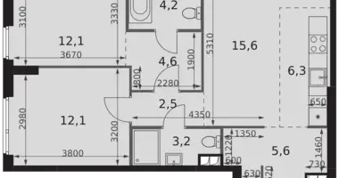 Wohnung 3 zimmer in Moskau, Russland
