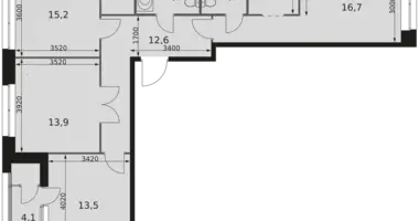 Wohnung 3 zimmer in Moskau, Russland