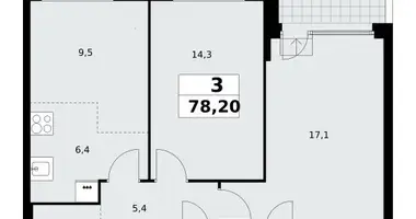 Wohnung 3 zimmer in Moskau, Russland