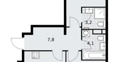 3 room apartment in Vnukovo, Russia