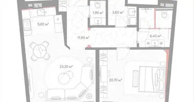 Apartamento 1 habitación en Moscú, Rusia