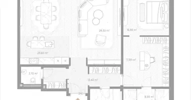Apartamento 3 habitaciones en Moscú, Rusia