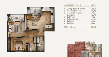 Apartamento 3 habitaciones en Dalaman, Turquía