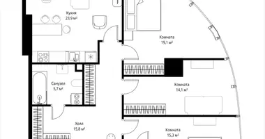 3 room apartment in Moscow, Russia