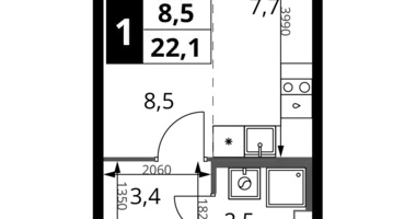 Studio 1 zimmer in Chimki, Russland
