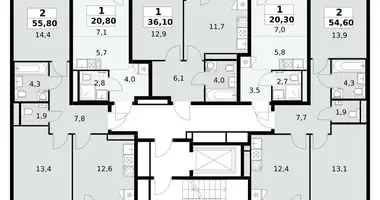 Appartement 2 chambres dans Vnoukovo, Russie