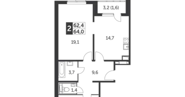 Apartamento 2 habitaciones en Leninsky District, Rusia