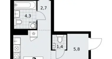 Mieszkanie 2 pokoi w Troick, Rosja