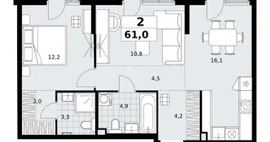 Квартира 2 комнаты в район Коммунарка, Россия