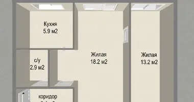 2 room apartment in Minsk, Belarus
