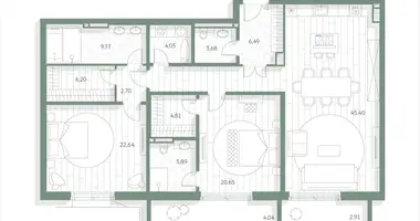 Wohnung 2 zimmer in Moskau, Russland