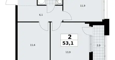 Apartamento 2 habitaciones en Kommunarka, Rusia