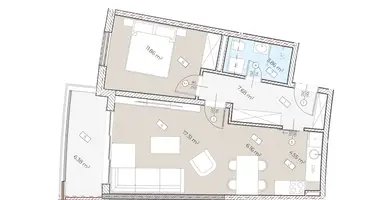 Wohnung 1 zimmer in Boreti, Montenegro