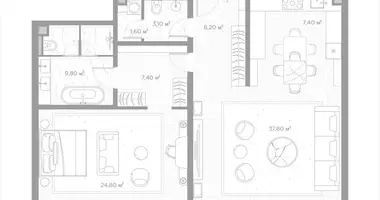 Appartement 1 chambre dans Moscou, Russie