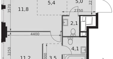 2 room apartment in Moscow, Russia