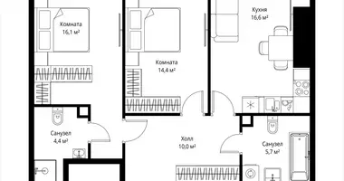 Appartement 2 chambres dans Moscou, Russie