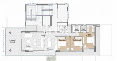 Mieszkanie 3 pokoi w Koinoteta Agiou Tychona, Cypr