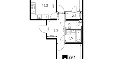 Apartamento 2 habitaciones en Jimki, Rusia