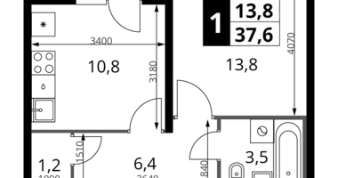 Mieszkanie 1 pokój w Leninsky District, Rosja