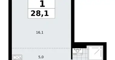 1 room apartment in Kommunarka, Russia