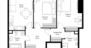 Wohnung 2 zimmer in Moskau, Russland