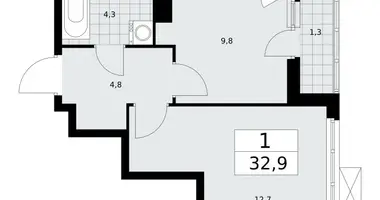 Mieszkanie 1 pokój w Kommunarka, Rosja