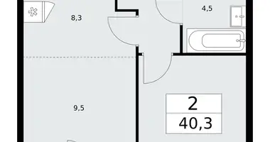2 room apartment in Kommunarka, Russia