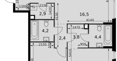 Wohnung 3 zimmer in Moskau, Russland
