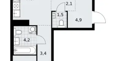 Квартира 2 комнаты в район Коммунарка, Россия