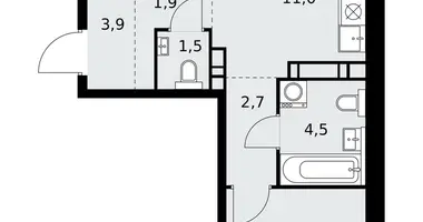 3 room apartment in Kommunarka, Russia