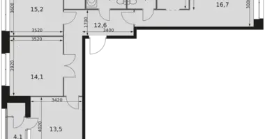 Wohnung 3 zimmer in Moskau, Russland