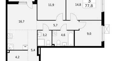 Apartamento 3 habitaciones en Krasnoye Selo, Rusia