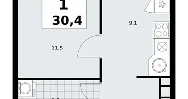 Appartement 1 chambre dans Moscou, Russie