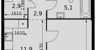 Квартира 1 комната в Москва, Россия