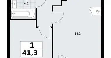 1 room apartment in Troitsk, Russia