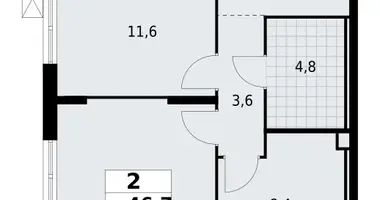 Apartamento 2 habitaciones en Krasnoye Selo, Rusia