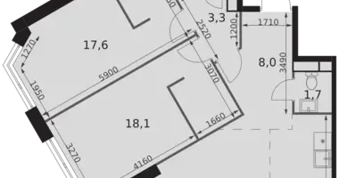 3 room apartment in Moscow, Russia